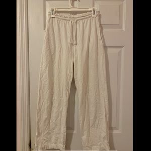 White Cotton Beach Pants